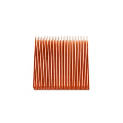 Saf Bakır Skived Heatsink CNC işleme süreci Özel Fin Pitch