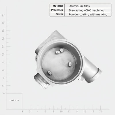Güçlü korozyon direnci ile toz kaplı Gümüş Alüminyum Die Casting Housing
