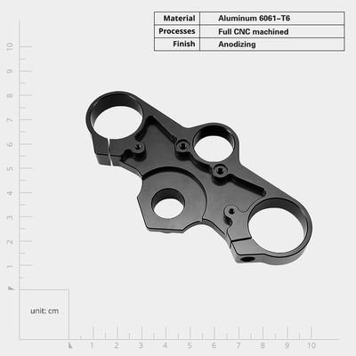 OEM CNC Kalıp Alüminyum Alaşım Üst CNC İşlenmiş Motosiklet Üst Üçlü Klem Üst Çatal Sahibi Paneli