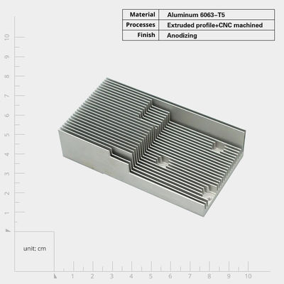 Endüstriyel Ekstrüzyon Metal Sıcaklık Lavabosu Özelliklendirilebilir Genişliği ve Borma Tapping Anodizasyon