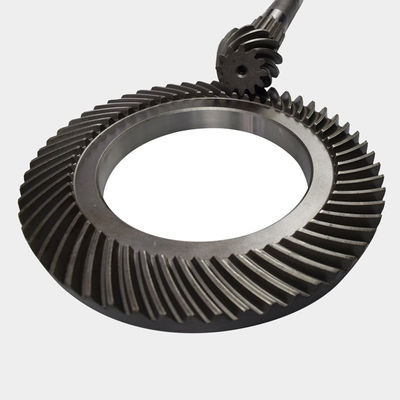 CNC Custom Spiral Bevel Gear Set Paslanmaz Çelik Hidrolik Sistem için Karbon Çelik Malzemesi