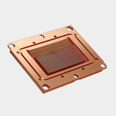 Yüksek yoğunluklu Bakır Skiving Fin Isı Lavabosu Sıvı Soğutma Bloku CNC İşleme CPU Soğutucu Isı Lavabosu